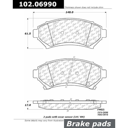 Centric Parts CTEK Metallic Pad, 102.06990 102.06990